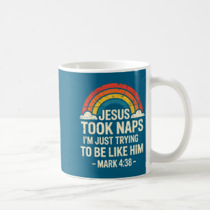 Caneca De Café Camisa Engraçada Jesus Retró Dormia Sonecas Marca