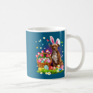 Caneca De Café Camisa Fofa Bunny Pitbull Cão Ovos de Páscoa
