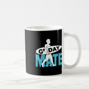 Caneca De Café Camisa G'day Mate Humorística Homem Austrália Surf