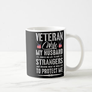 Caneca De Café Camisa Legal Esposa de Veterano Militar Marido Exé