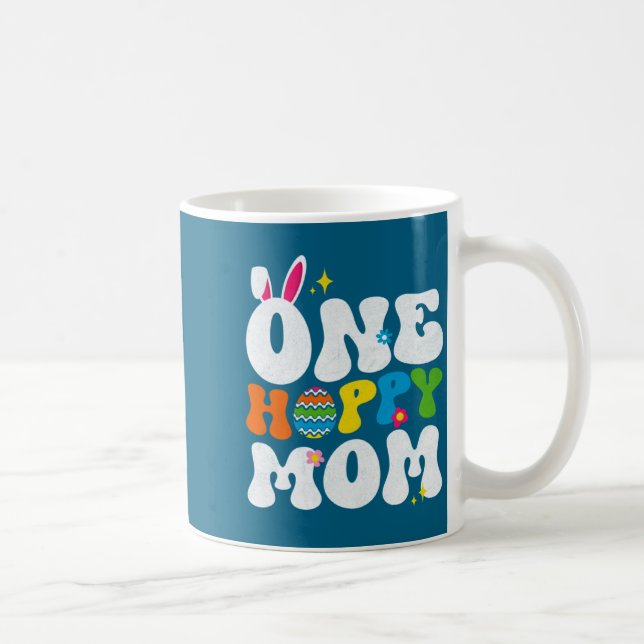 Caneca De Café Camisa Mãe Feliz Coelho Dia de Páscoa (Direita)
