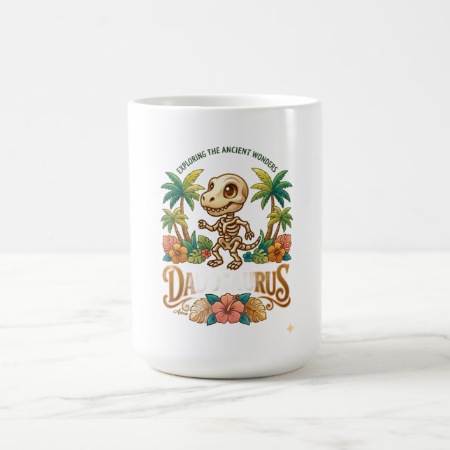 Caneca De Café Camisa Manga Longa Darius Esqueleto Dinossauro (Centro)