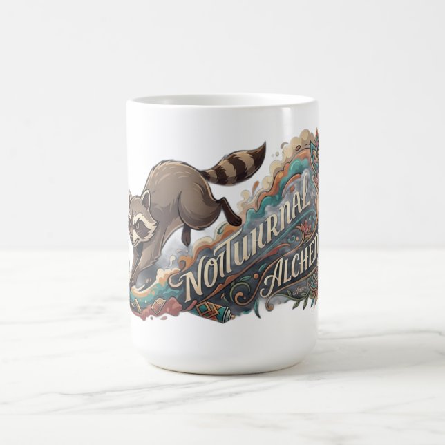 Caneca De Café Camisa Manga Longa Nocturnal Alchemy Raccoon (Centro)