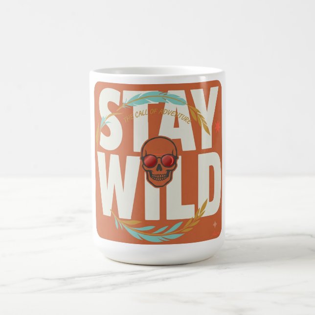 Caneca De Café Camisa Manga Longa Stay Wild Skull (Centro)