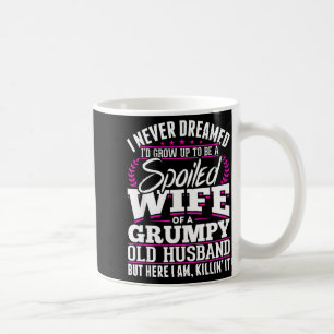 Caneca De Café Camisa Marido Velho Mal-Humorado Esposa Mimada