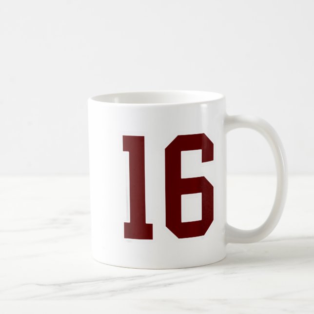 Caneca De Café Camisa Marrom e Branca Número 16 Uniforme do Jogad (Direita)