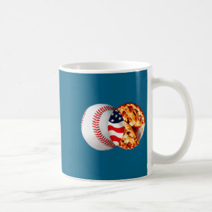 Caneca De Café Camisa Masculina Torta de Beisebol Bandeira Americ