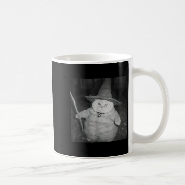 Caneca De Café Camisa Meme de Gato de Feiticeiro Estranho _ Desig (Direita)