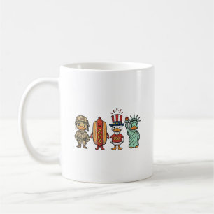 Caneca De Café Camisa Patriótica de Vetor Vintage de Pato e Cacho