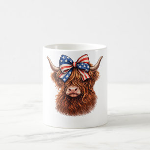 Caneca De Café Camisa Patriótica do Dia 4 de Julho com Laço de Va
