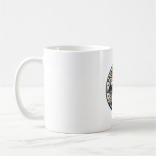 Caneca De Café Camisa Patriótica Tio Sam Gato Pôr do Sol Retro (5