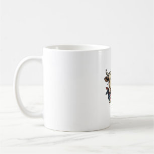 Caneca De Café Camisa Patriótica Vaca Vermelha Branca Moo 4 de Ju