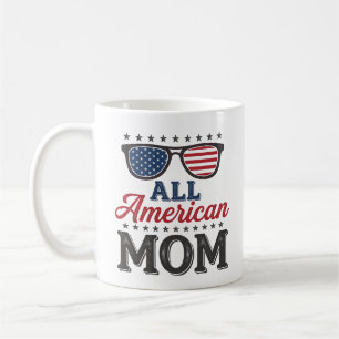 Caneca De Café Camisa Patriótica Vintage Mãe Totalmente Americana