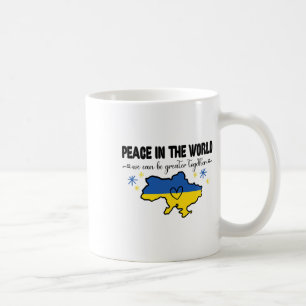 Caneca De Café Camisa Paz No Mundo Eu Apoio A Ucrânia Ouça