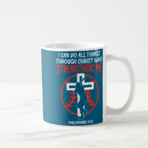 Caneca De Café Camisa Pode Todas as Coisas Beisebol Religioso