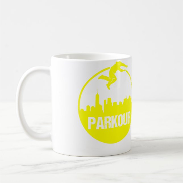 Caneca De Café Camisa Presente Divertido de Parkour Freerunning (Esquerda)