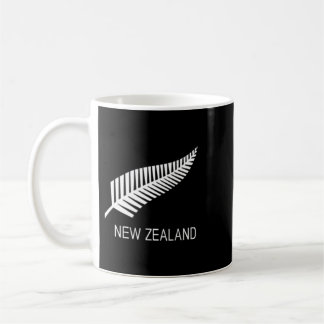 Caneca De Café Camisa Preta de Samambaia da Nova Zelândia Masculi