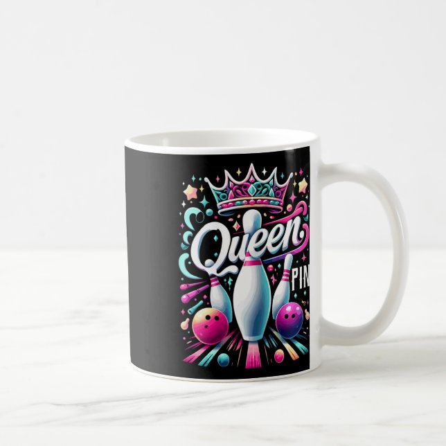 Caneca De Café Camisa Queen Pin Bowler Liga de Boliche Para Bolic (Direita)