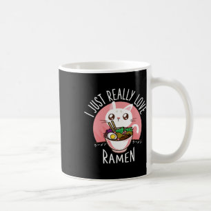 Caneca De Café Camisa Ramen Cat Anime - Roupa Kawaii Roupas Otaku