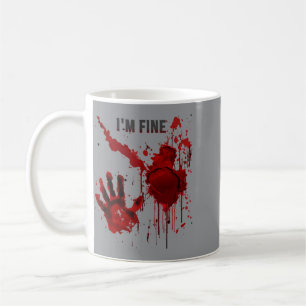 Caneca De Café Camisa Sangrenta de Homem Horror Sangue Ensopado