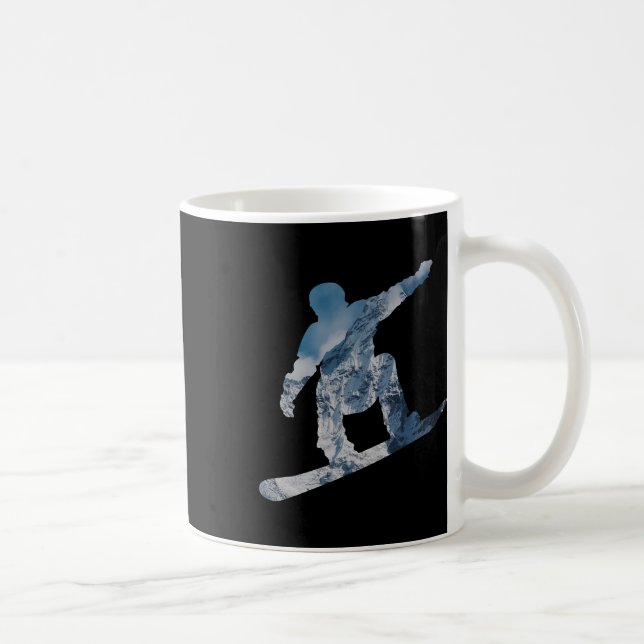 Caneca De Café Camisa T De Montanha Snowboard - Presente Para Sno (Direita)