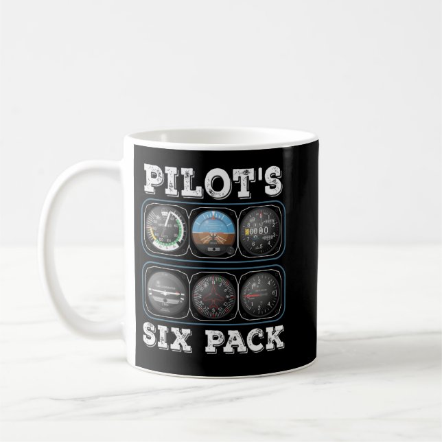 Caneca De Café Camisa-T de seis pacotes do piloto | Instrumentos  (Esquerda)