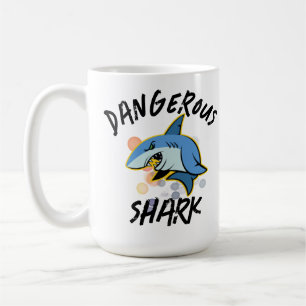 Caneca De Café Camisa-T de tubarão PERIGOSA