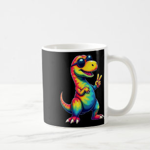 Caneca De Café Camisa Tie Dye T-rex Dino Sinal de Paz Hippie 
