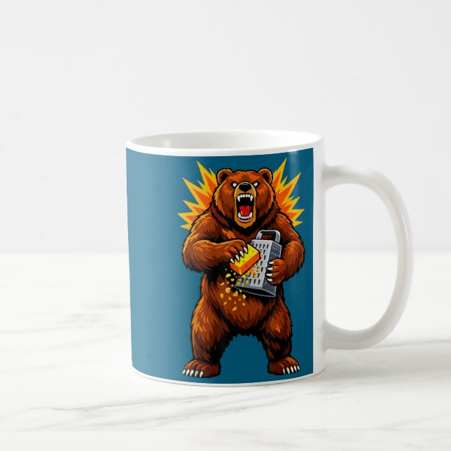 Caneca De Café Camisa Urso Retro Gratinando Queijo Humor (Direita)