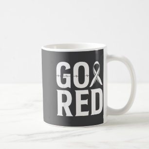Caneca De Café Camisa Vai Vermelho Mês da Doença Cardíaca