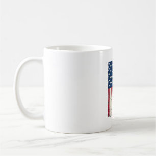 Caneca De Café Camisa Vetorial da Bandeira Americana Distorcida V