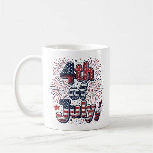 Caneca De Café Camisa Vintage de Fogos de Artifício Patrióticos d