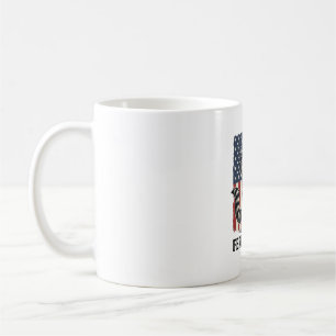 Caneca De Café Camisa Vintage de Guaxinim Patriótico Feral e Livr