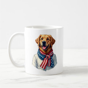Caneca De Café Camisa Vintage do Dia da Independência do Retrieve