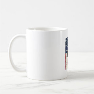 Caneca De Café Camisa Vintage Patriótica do Bulldog Francês com B