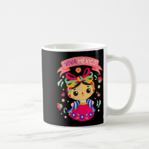 Caneca De Café Camisa Viva México Crianças Meninas Flores Mexican