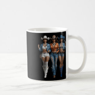 Caneca De Café Camisa Western Cowgirl Preta Rodeio País Mulheres