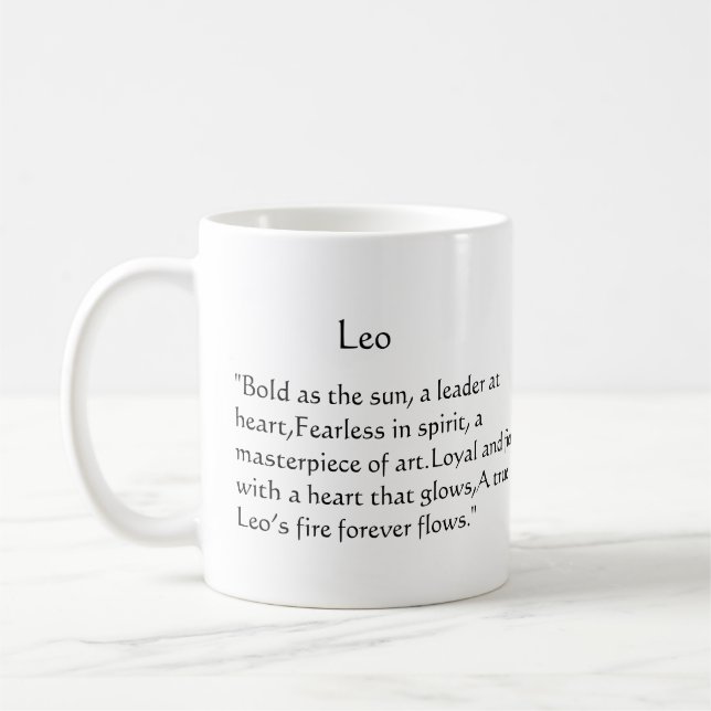 Caneca De Café Camisa zodioca de presente de aniversário do Leo (Esquerda)