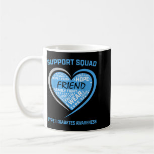 Caneca De Café Camisas Azuis de Conscientização do Diabetes Tipo