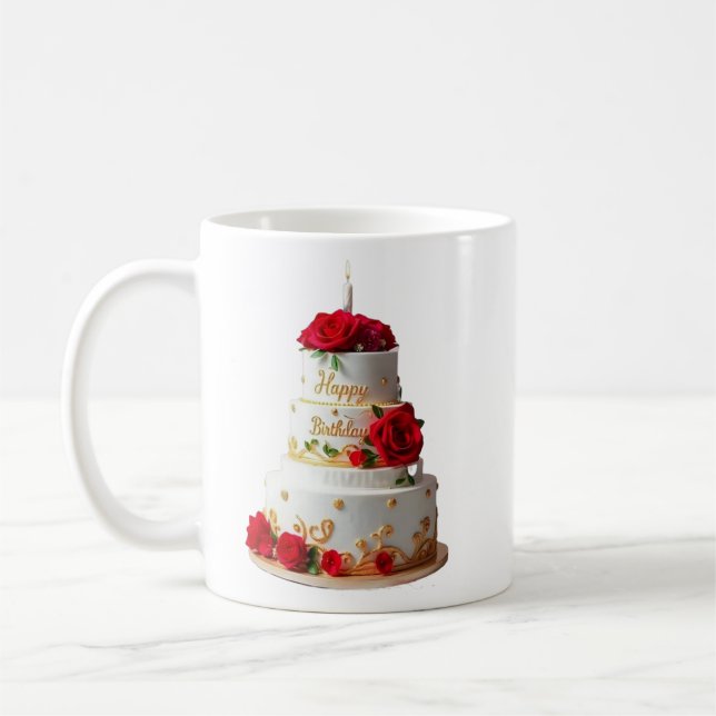 Caneca De Café Camisas de design de Bolo de Aniversário (Esquerda)