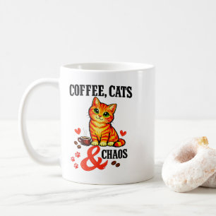 Caneca De Café Camisas de Gatos e Caos - Blusa Divertida de Gato
