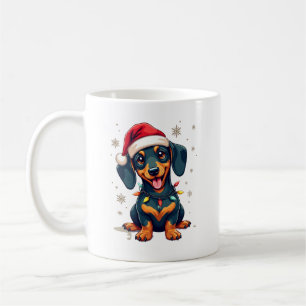 Caneca De Café Camisas de Natal de Árvore de Cachorro Dachshund P