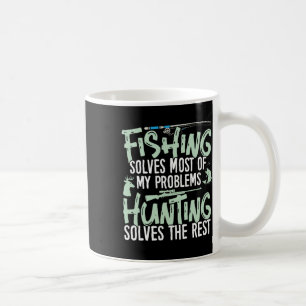 Caneca De Café Camisas Divertidas de Pesca e Caça A Pesca Resolve