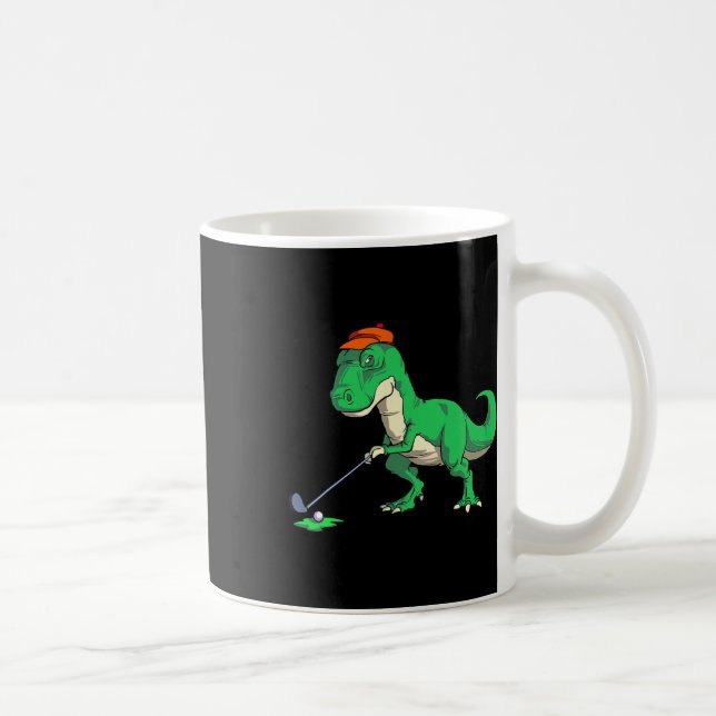 Caneca De Café Camisas engraçadas de golfe com T Rex Dinossauro p (Direita)