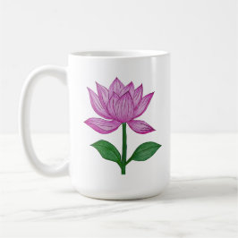 Caneca De Café Camiseta básia mujer, con flor rosada