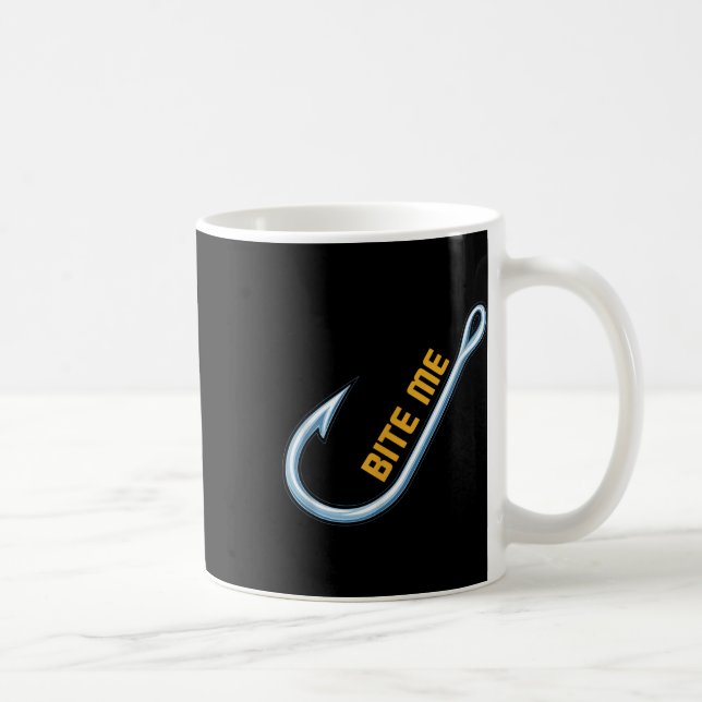 Caneca De Café Camiseta Bite Me Fishing (Direita)