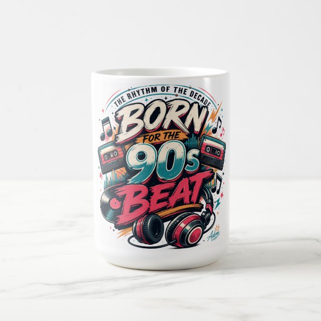 Caneca De Café Camiseta Born For The 90s Beat (Centro)