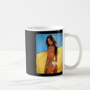 Caneca De Café Camiseta Byck Print - Y Garota de Biquíni e Bandei
