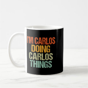 Caneca De Café Camiseta Carlos Fazendo Coisas de Carlos Engraçado