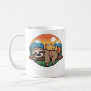 Caneca De Café Camiseta Clássica Funny Sloth Hiking_1